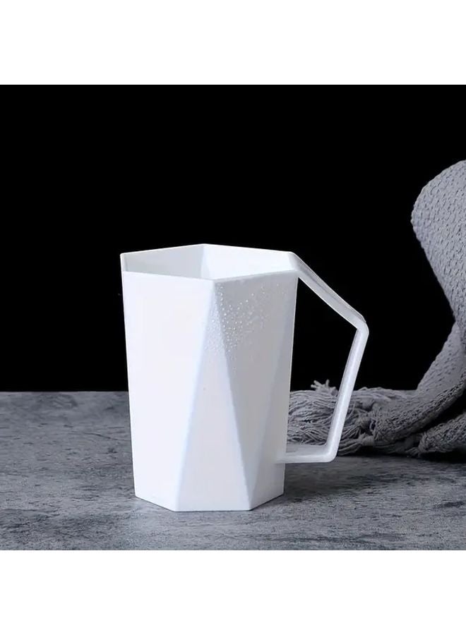 White Toothbrush Cup Holder With Handle Durable Plastic Bathroom Organizer Wall Mounted - Image 4